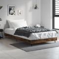 vidaXL Posteľný rám bez matraca dymový dub 100x200 cm kompozitné drevo