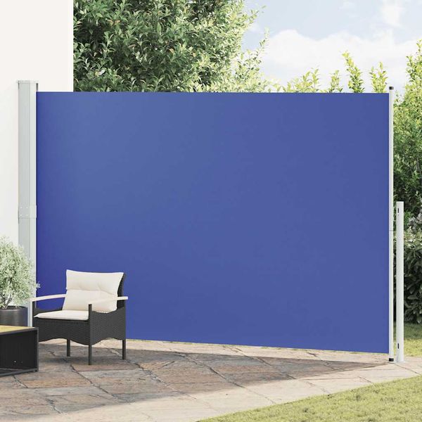 vidaXL Zaťahovacia bočná markíza na terasu 220x500 cm modrá
