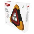 LED výstražný trojuholník, dobíjateľný, COB LED + červená LED