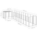 vidaXL Koterec pre psy strieborný 7,26 m² oceľ