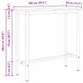 vidaXL stôl Dymová dub 100 x 40 x 100,5 cm Inžinierske drevo a oceľ