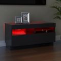 vidaXL TV skrinka s LED svetlami lesklá šedá 80x35x40 cm