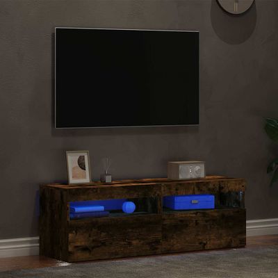 vidaXL TV skrinky 2 ks s LED, tmavý dub 60x35x40 cm