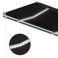 vidaXL Ručne zaťahovacia markíza s LED 4x3,5 cm antracitová