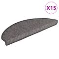 vidaXL Schodové rohože 15 ks 65x21x4 cm béžovo-sivé polkruhové veľké