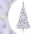 vidaXL Umelý vianočný stromček s 300 LED-i Biela 210 cm PVC a oceľ