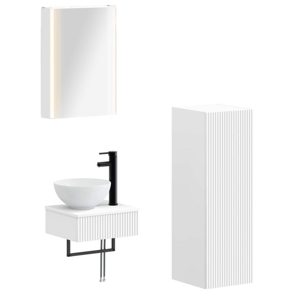 vidaXL Set kabinetov do kúpeľne 4 pcs Biela 43 x 11,5 x 60,5 cm