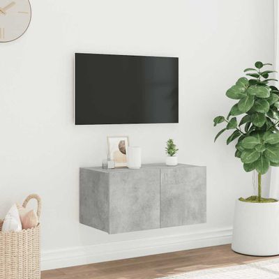 vidaXL TV nástenná skrinka s LED svetlami betónovo sivá 60x35x31 cm