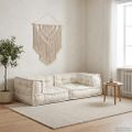 vidaXL 2-miestna modulárna pohovka krémová 140x70x36 látková
