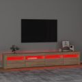 vidaXL TV skrinka s LED svetlami dub sonoma 240 x 35 x 40 cm