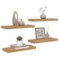 vidaXL Stenná polica Nástenná montáž 4 ks Hnedá 60 x 23,5 x 3,8 cm