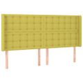 vidaXL Čelo postele s LED zelené 203x16x118/128 cm látka