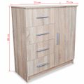 vidaXL Komoda z drevotriesky, 79x35x88 cm, dubová farba