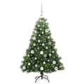 vidaXL Umelý vianočný stromček s 150 LED-i Zelená 120 cm PE a PVC