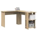 vidaXL Rohový stôl Sonoma dub Kompozitné drevo 140 x 113,5 x 75 cm