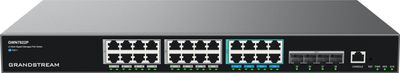 Grandstream GWN7822P L3 managed network switch, 16xGbE, 8x 2,5GbE / 4x SFP+, PoE++