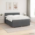 vidaXL Posteľ boxspring s matracom Tmavosivá 200 x 200 cm Látka