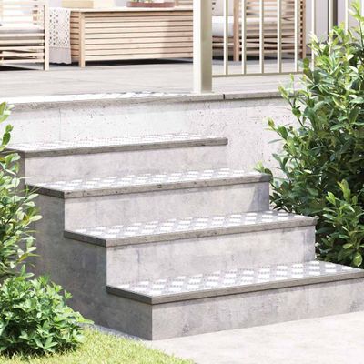 vidaXL Schodový rošt Obdĺžnikový 2 pcs Strieborná 100 x 30 cm Hliník