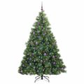 vidaXL Umelý vianočný stromček s 300 LED-i Zelená 210 cm PE a PVC