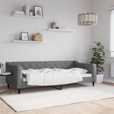 vidaXL Posteľný rám tmavosivý 90x200 cm látka