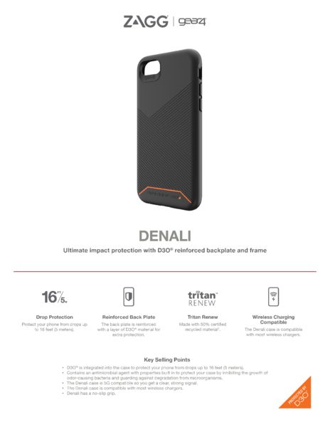 ZAGG GEAR4 D3O Denali kryt iPhone SE/SE2/6/7/8 čierny