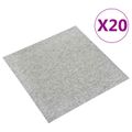 vidaXL Koberec 20 ks Svetlosivá 50 x 50 cm 100% polypropylén