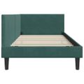 vidaXL Rohový rám postele Tmavozelená 90 cm x 190 cm Zamat