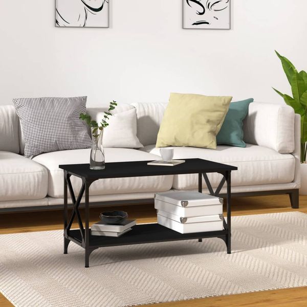vidaXL Konferenčný stolík čierny 80x45x45cm spracované drevo a železo
