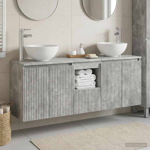 vidaXL Set kabinetov do kúpeľne 3 ks Betónovo sivá 49,5 x 41 x 64,5 cm