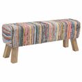 vidaXL lavička 110 x 30 x 45 cm Skutočná koža Viacfarebný