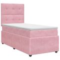 vidaXL Posteľ boxspring s matracom Ružová 90 x 190 cm Zamat