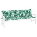 vidaXL Podložky na záhradnú lavičku 2 ks vzor listov 200x50x7 cm