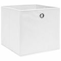 vidaXL Úložné boxy 4 ks, netkaná textília 28x28x28 cm, biele