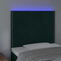 vidaXL Čelo postele s LED tmavozelené 80x5x118/128 cm zamat