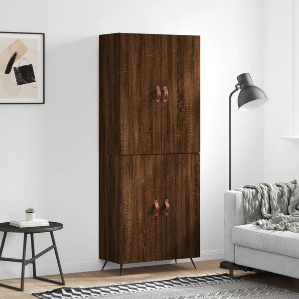 vidaXL Vysoká skrinka hnedý dub 69,5x34x180 cm spracované drevo