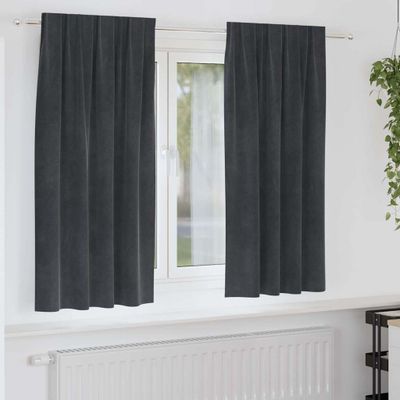 vidaXL Zatemňovacie závesy 2 pcs Svetlosivá 140 x 175 cm Zamat