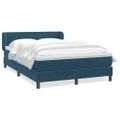 vidaXL Posteľný rám boxsping s matracom tmavomodrý 140x210 cm zamat