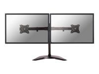 Stojan - plný pohyb - pre 2 LCD displeje - čierna - veľkosť obrazovky: 10"-27" - stolový stojan, upevnenie svorkou, priechodka, upevniteľné na stôl