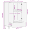 vidaXL Highboard Hnedá 60 x 33 x 100 cm Masívne mango drevo