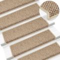 vidaXL Samolepiace nášľapy na schody sisal 15 ks 65x21x4 cm pieskové