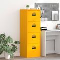 vidaXL Skriňa na dokumenty so zámkom Horčicová žltá 45,5 x 42 x 139 cm
