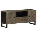 vidaXL TV skrinka, čierna 105x33x46 cm, mangový masív
