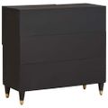 vidaXL Servírovacia skriňa Čierna 80 x 33 x 75 cm Masívne mango drevo