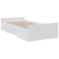 vidaXL Posteľný rám so zásuvkami biely 75x190 cm kompozitné drevo