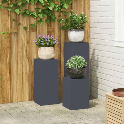 vidaXL Stojan na rastliny 3 pcs Antracit Oceľ