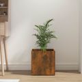 vidaXL Kvetináč dymový dub 40x40x40 cm spracované drevo