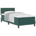 vidaXL Posteľ s pružinovým rámom Tmavozelená 100 x 200 cm Zamat