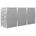 vidaXL Ohrada na 3 odpadkové koše 207x77,5x115 cm nehrdzavejúca oceľ