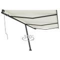 vidaXL Samostatne stojaca automatická markíza 600x350 cm krémová