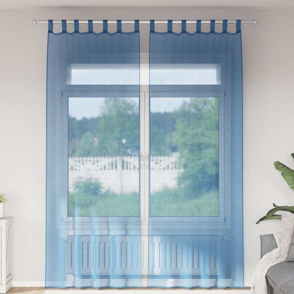 vidaXL Voálové závesy so slučkami 2 ks, kráľovská modrá 140x260 cm